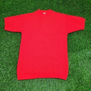 Vintage Towncraft Short Sleeve Sweatshirt Womens XS Ribbed Mock Neck 80s 90s